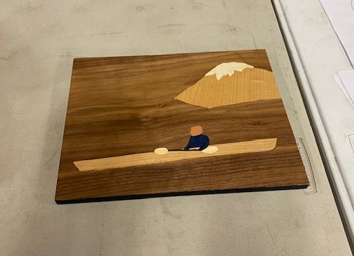 Bob Singletary Marquetry Kayaker