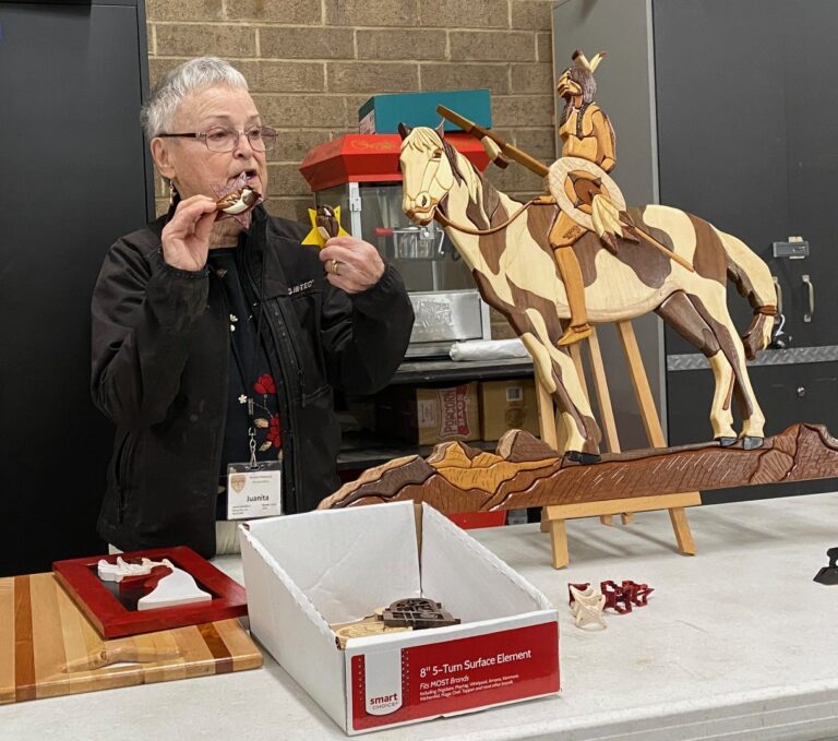 Juanita showing her work