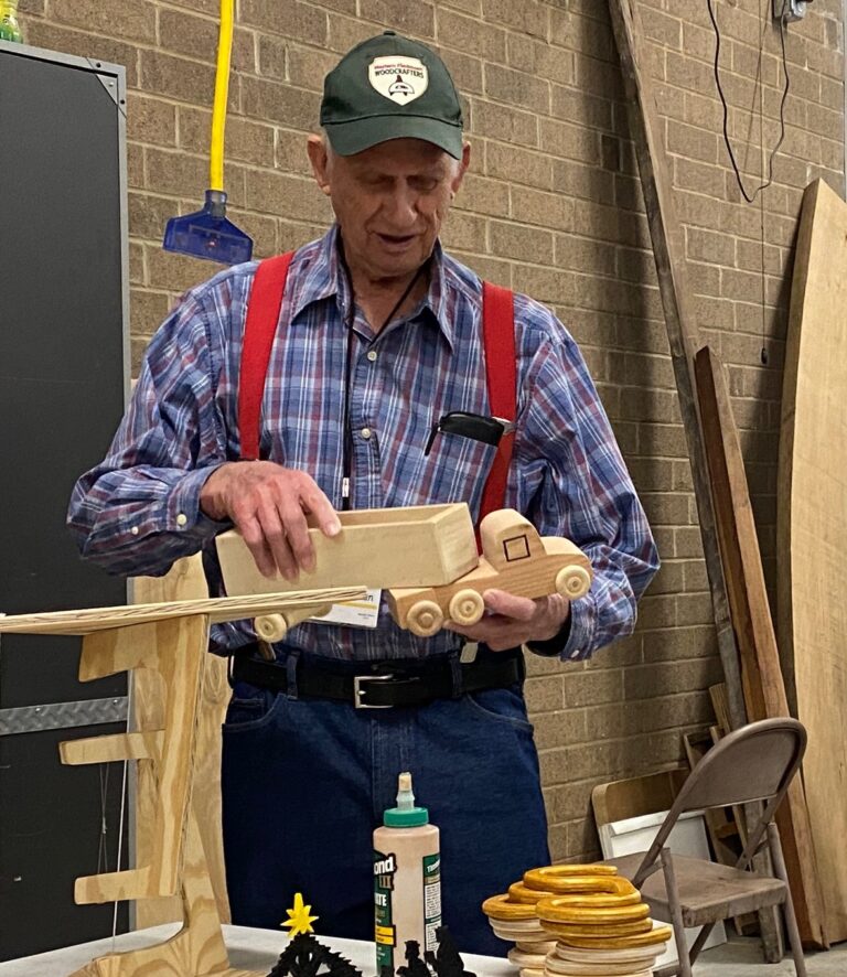 Norm showing his tractor and trailer