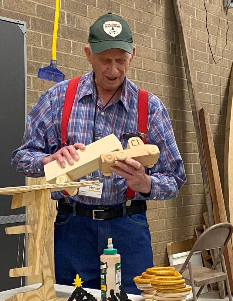Norm showing his tractor and trailer