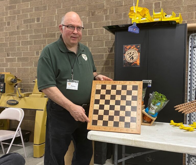 Phillip's Chess board with grids and inlay